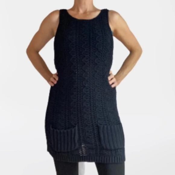 Anthropologie Far Away From Close Sleeveless Knit Sweater Dress Navy | XSmall - Picture 1 of 7